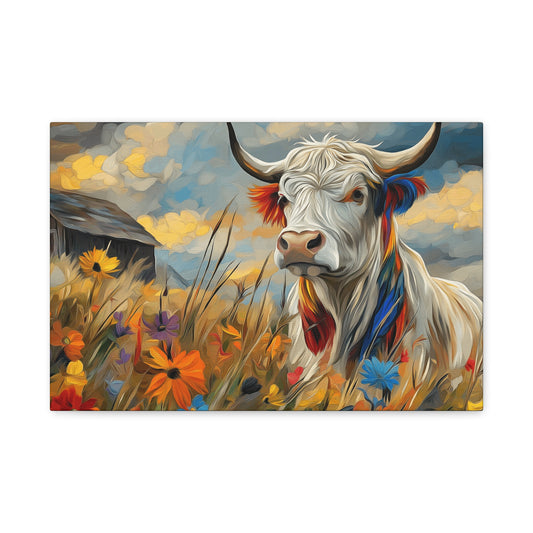 Colorful Cow Canvas Wall Art - Farmhouse Decor
