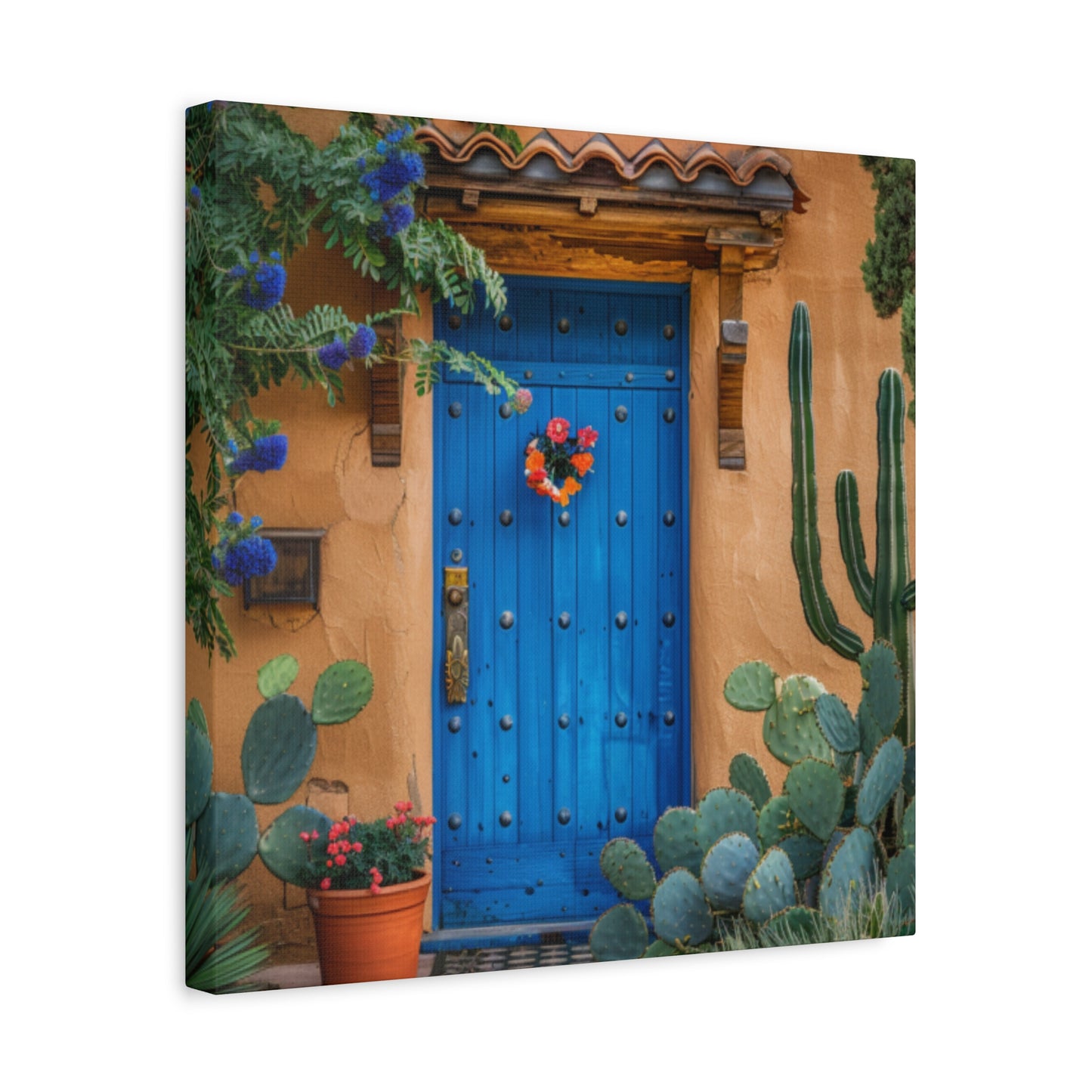 Canvas Wall Art - Santa Fe Door Blue Design