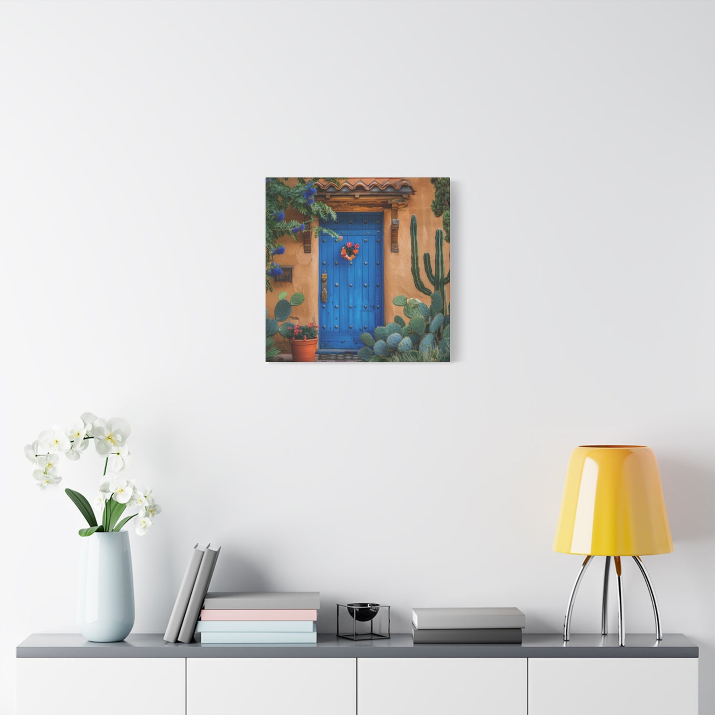 Canvas Wall Art - Santa Fe Door Blue Design