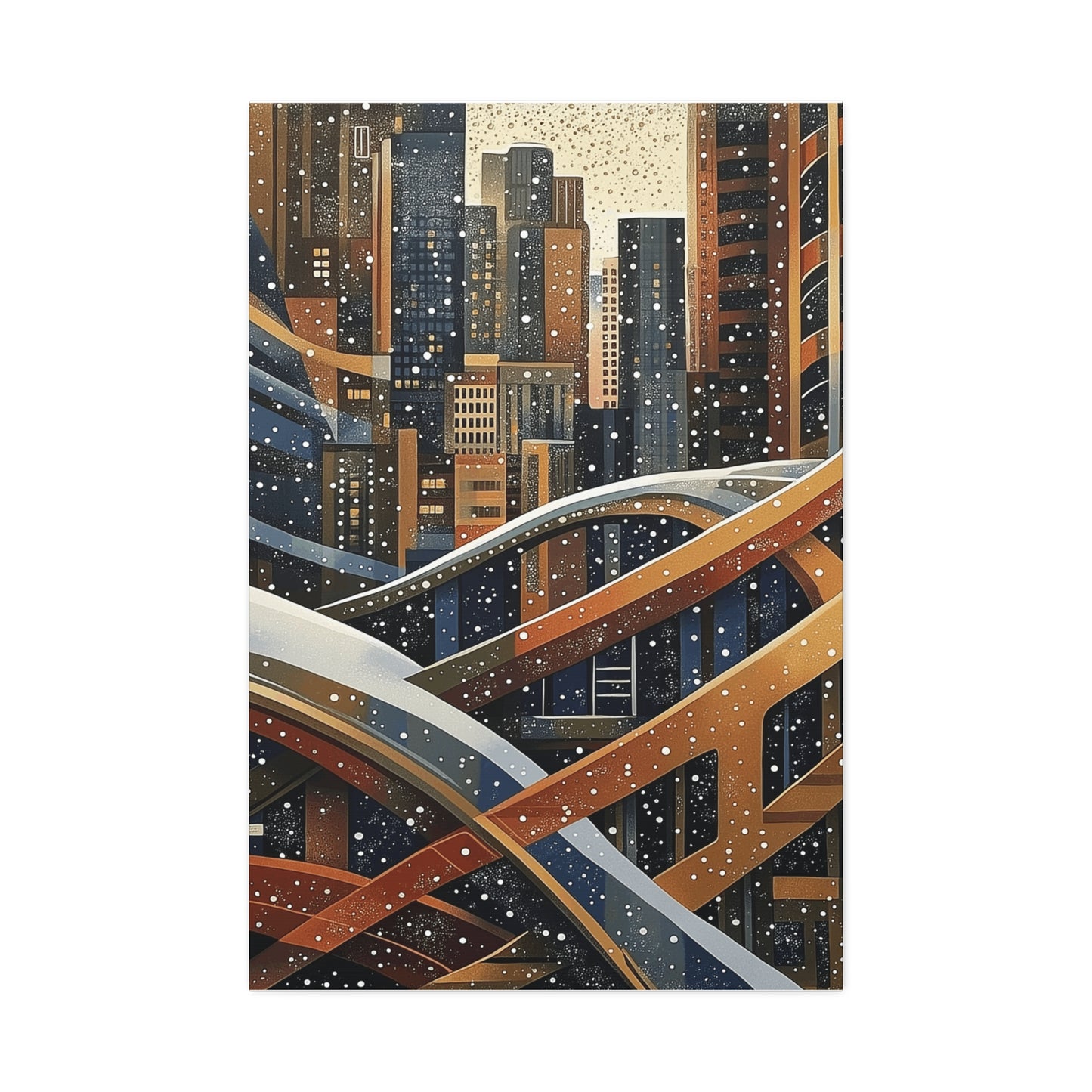 Urban Snowfall Canvas Art - Stretched Wall Decor 1.5 in. depth