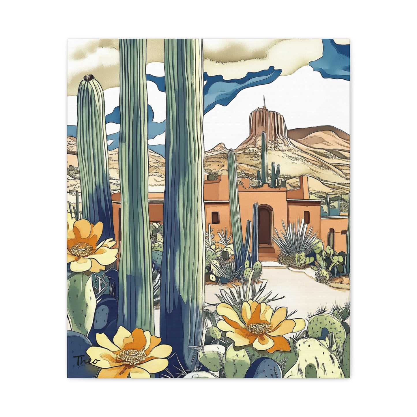 Desert Rose Canvas Art Print | Bohemian Home Decor | Southwestern Wall Art