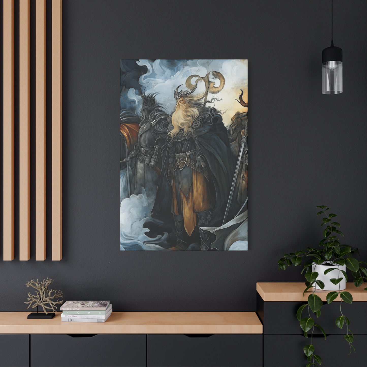 Epic Fantasy Wall Art Canvas - Norse Mythology Inspired Decor