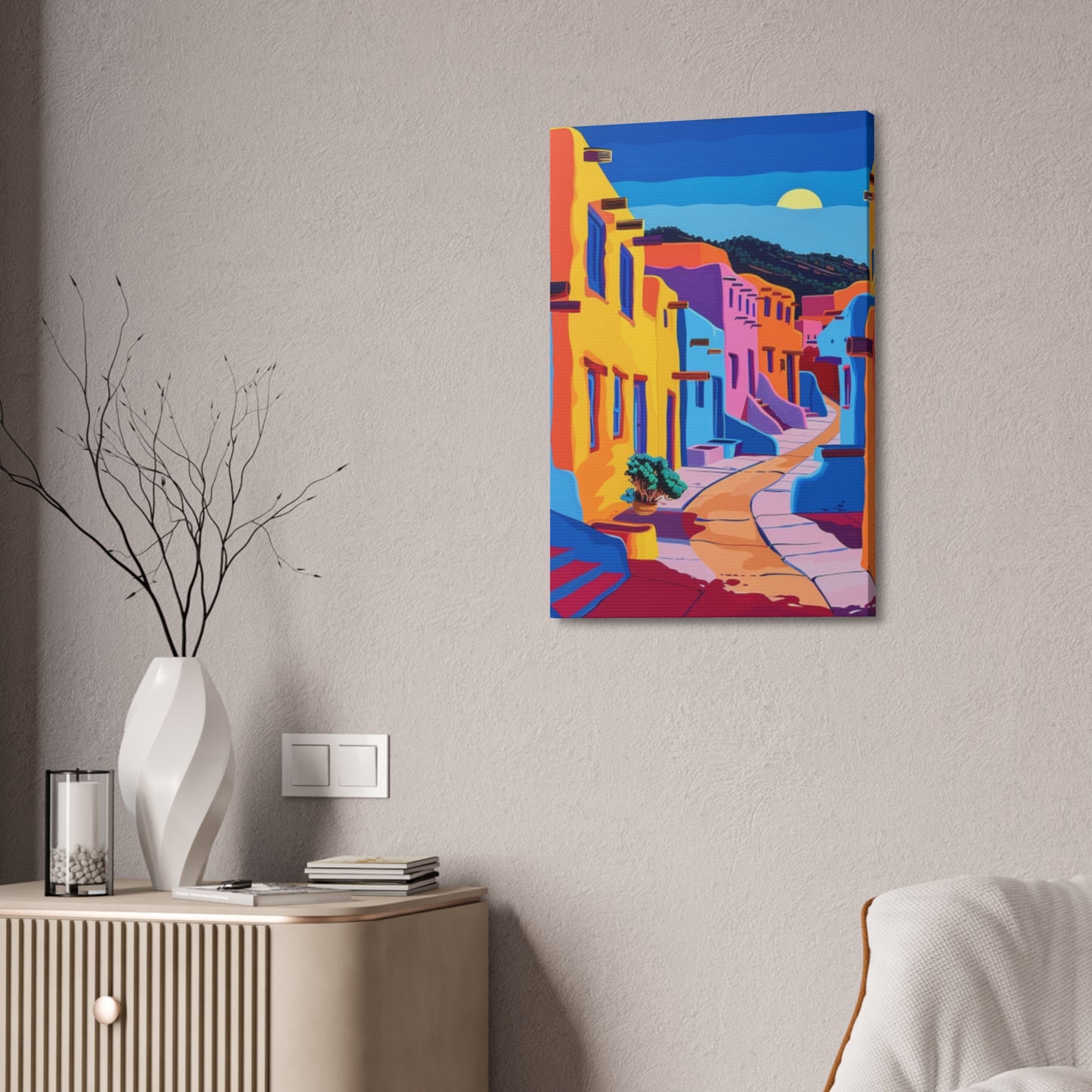 Colorful Southwest Village Sunset-1.5 in. Depth