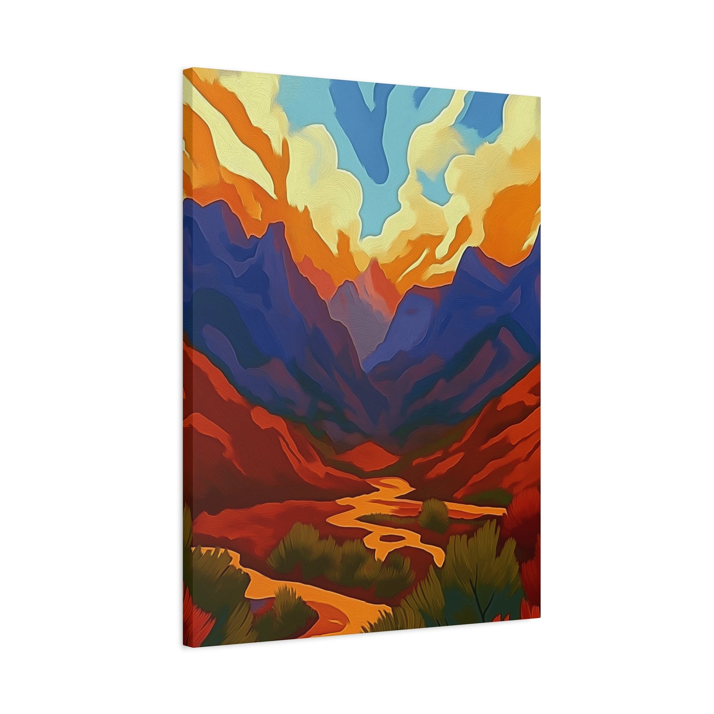 Vibrant Mountain Sunset Landscape-Where are we 2