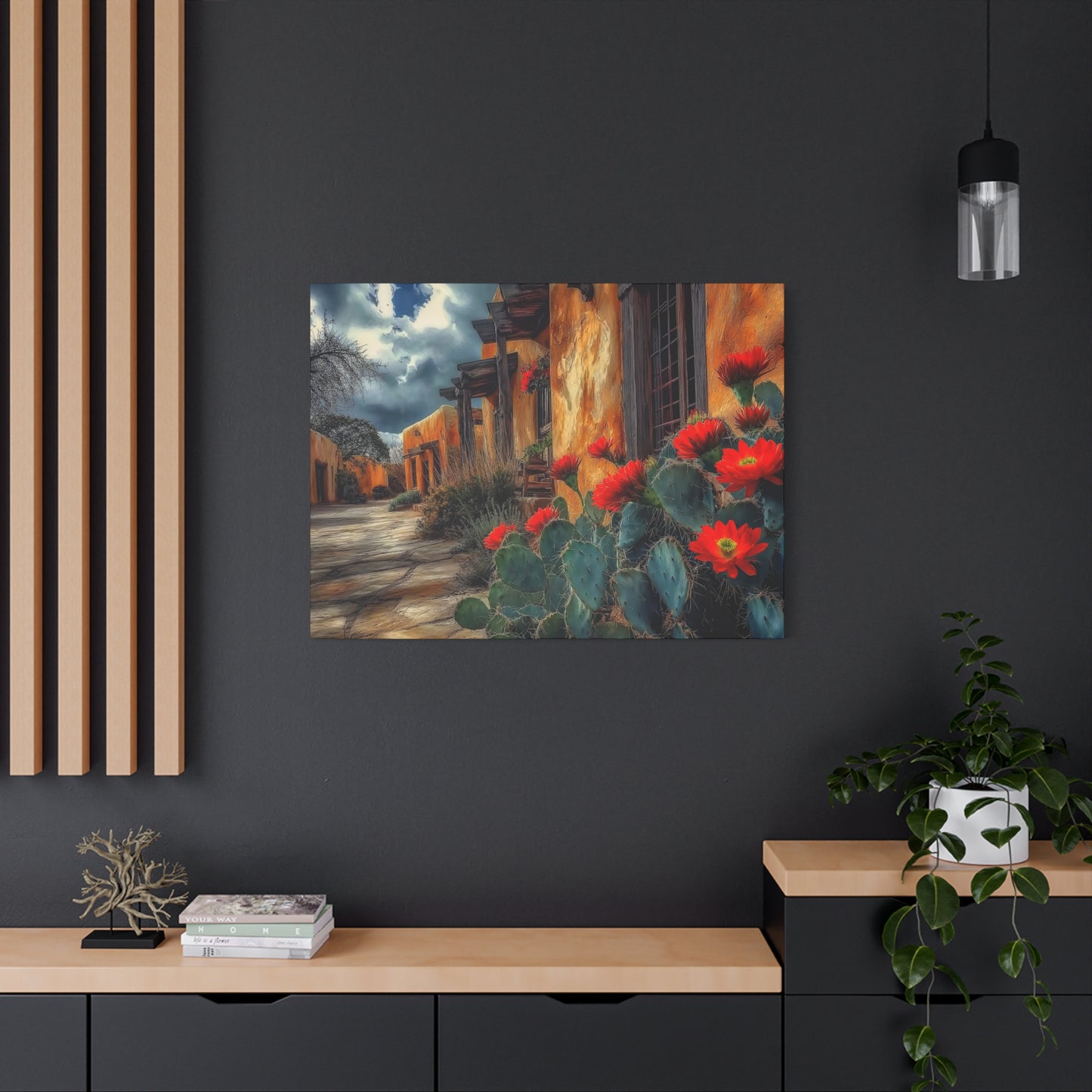 Canvas Wall Art - NM Adobe Red Flowers V1