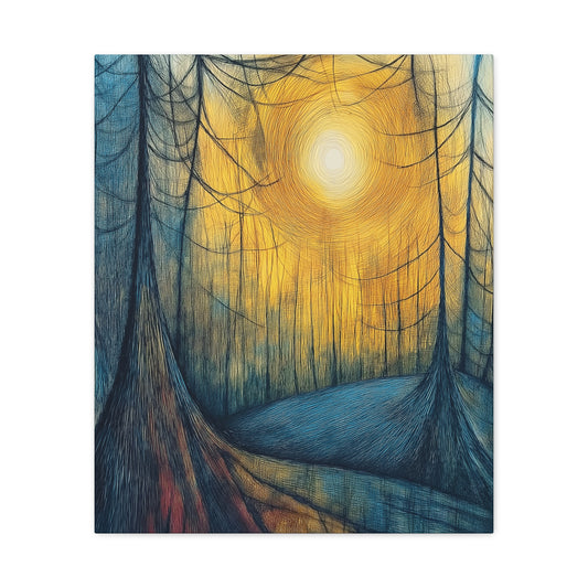 Sunlit Forest Matte Canvas Art