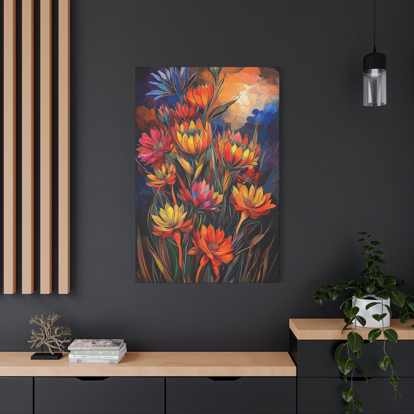 Vibrant Floral Canvas Wall Art - Perfect for Home Decor and Gifting