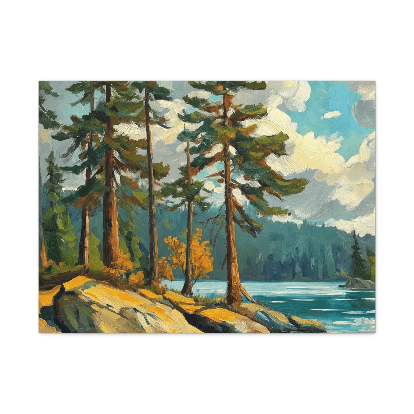 Pine Trees at High Mountain Lake