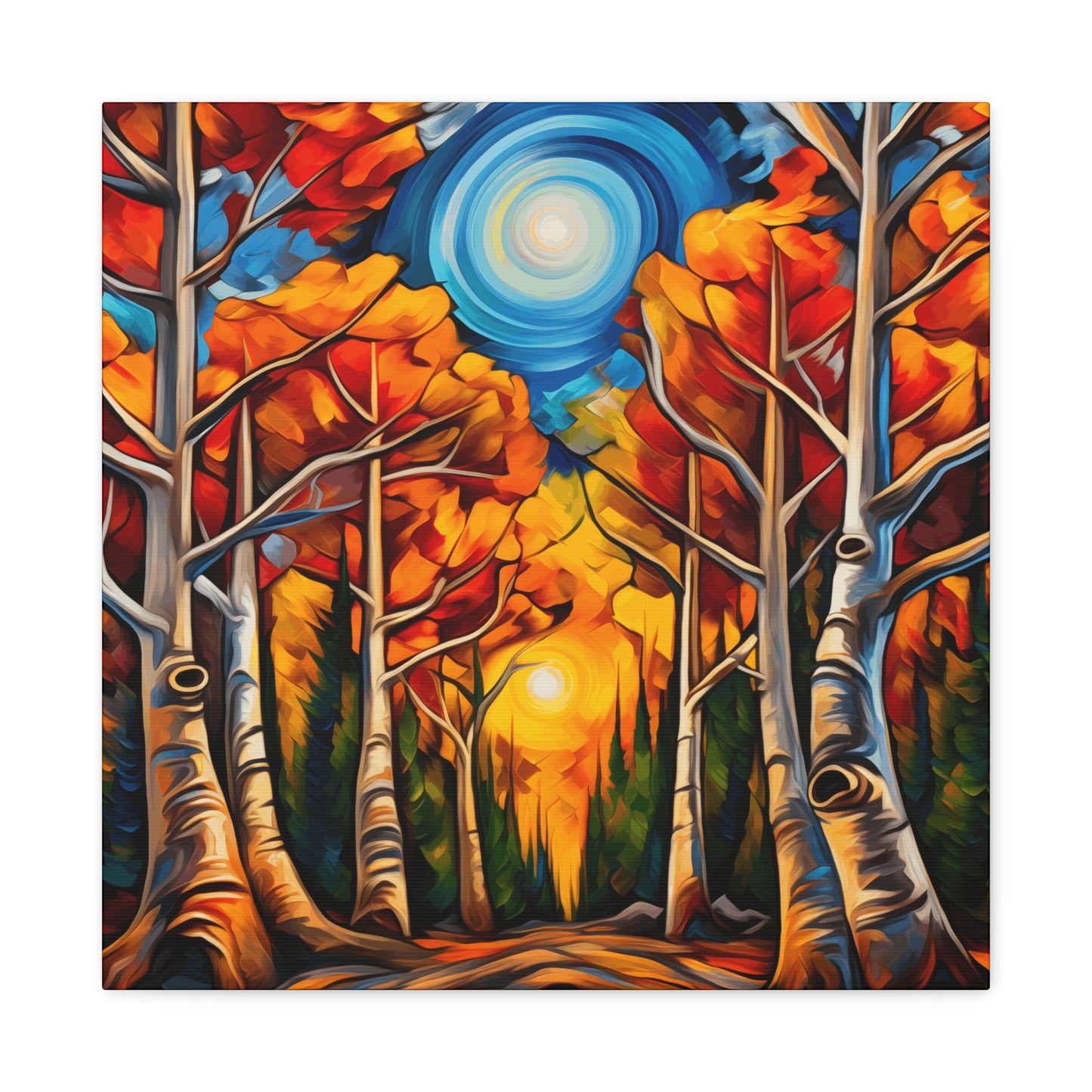 Autumn Forest Canvas Art Print - Vibrant Fall Decor for Home & Office