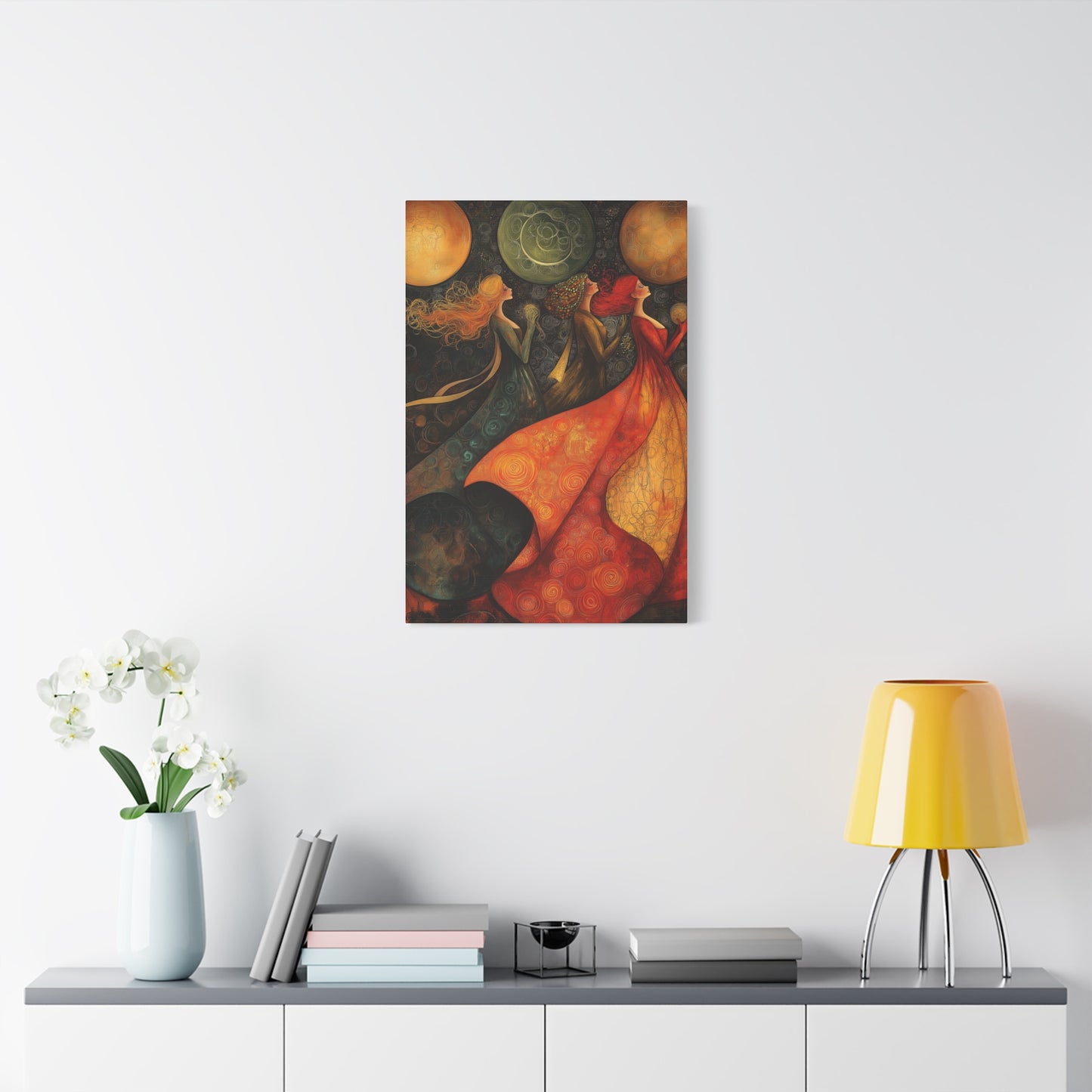 Elegant Women Art Canvas Print - Colorful Abstract Wall Decor