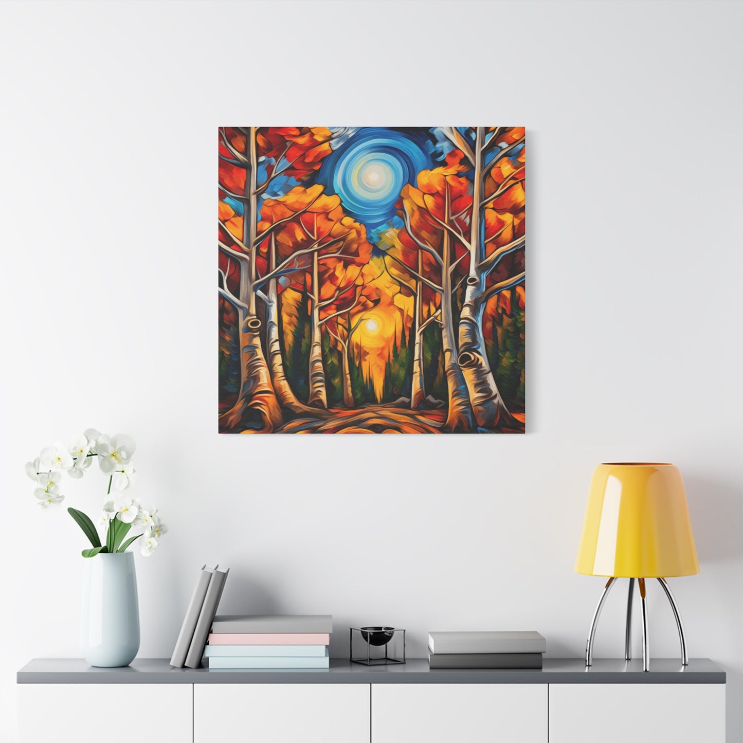 Autumn Forest Canvas Art Print - Vibrant Fall Decor for Home & Office