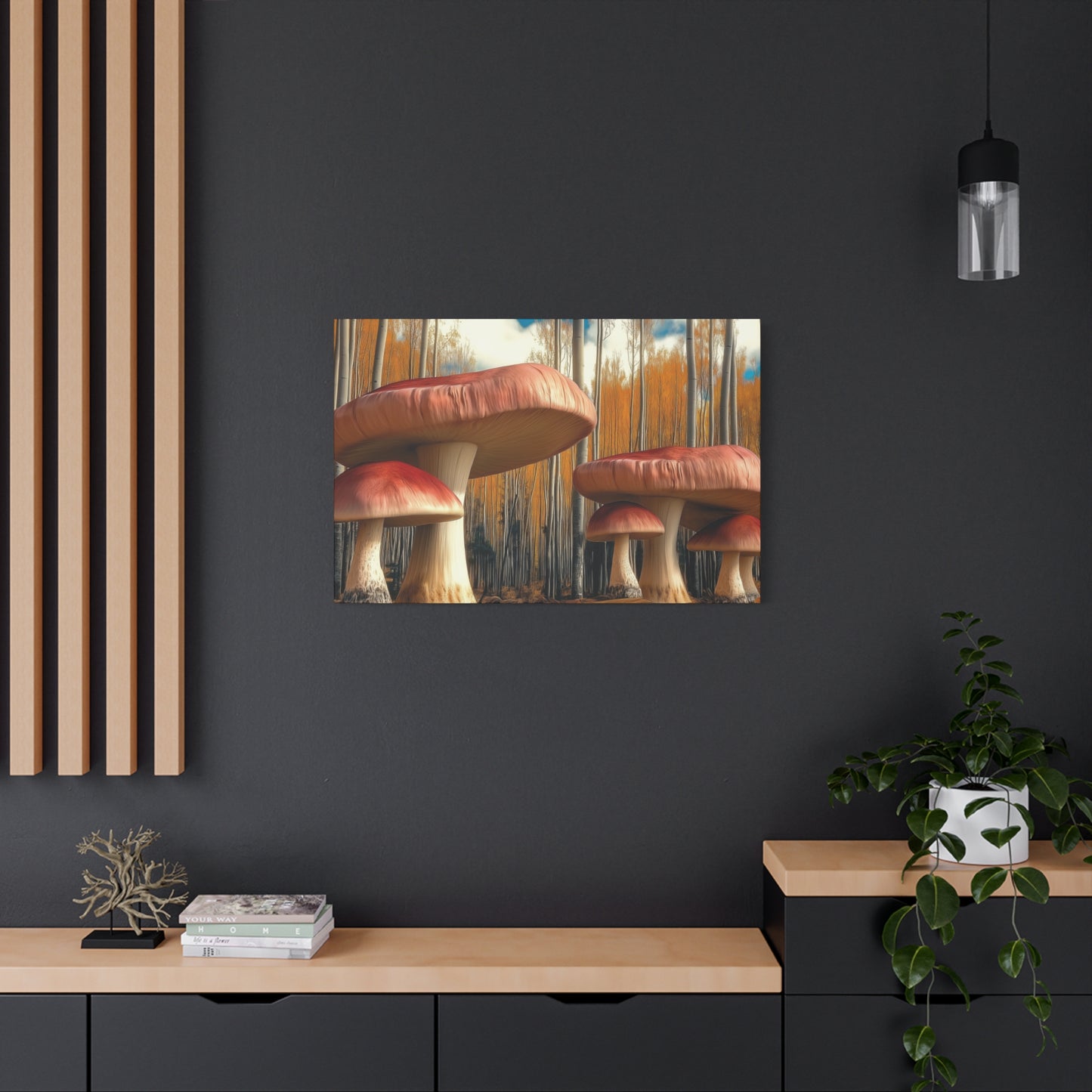 Canvas Print - Mushrooms and Trees Nature Scene