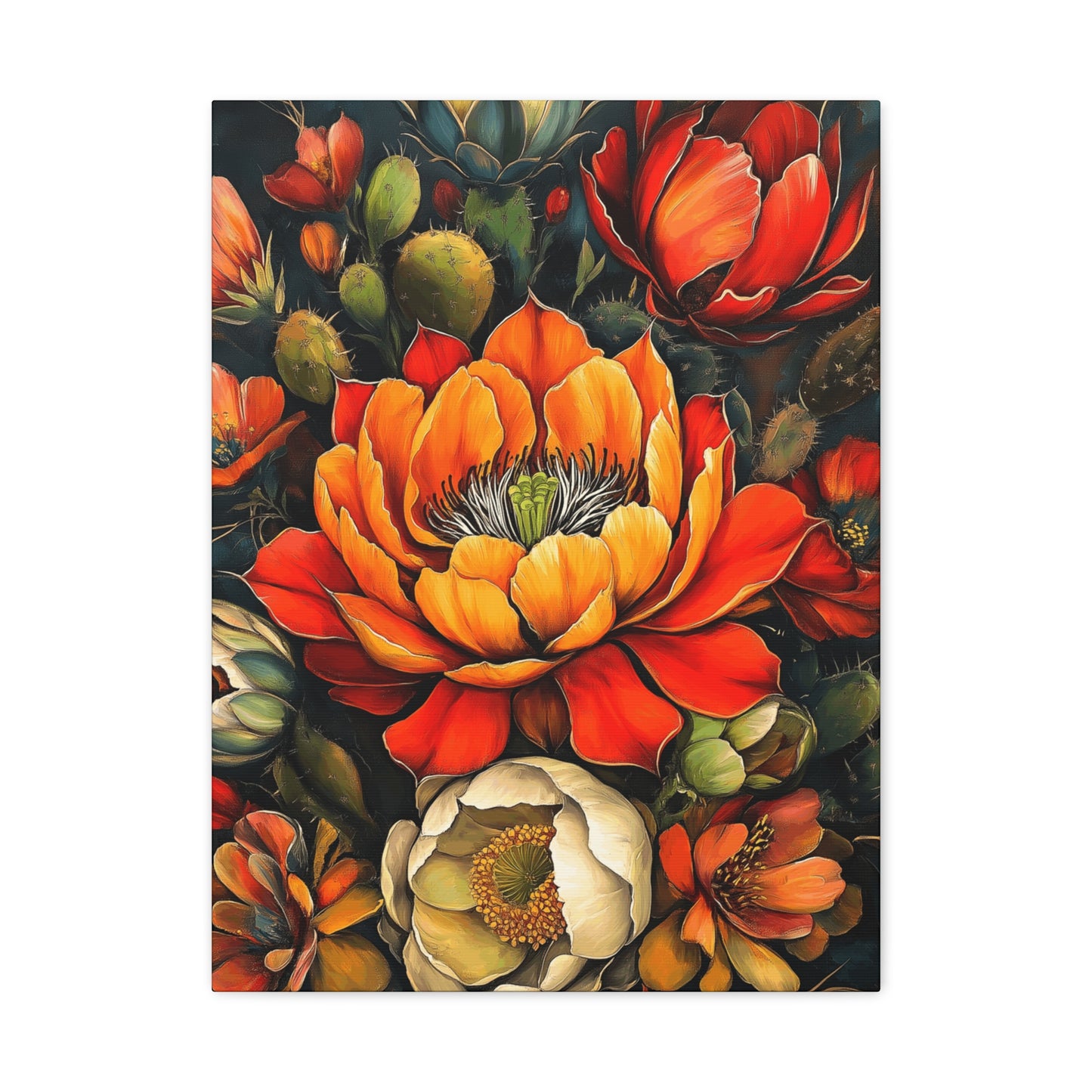 Vibrant Bold Floral Canvas Art -
