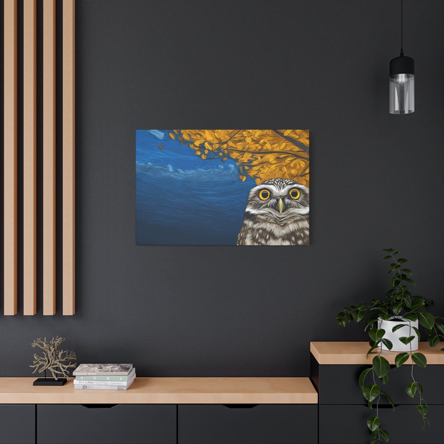 Canvas Print - Burrowing Owl in Aspen Tree