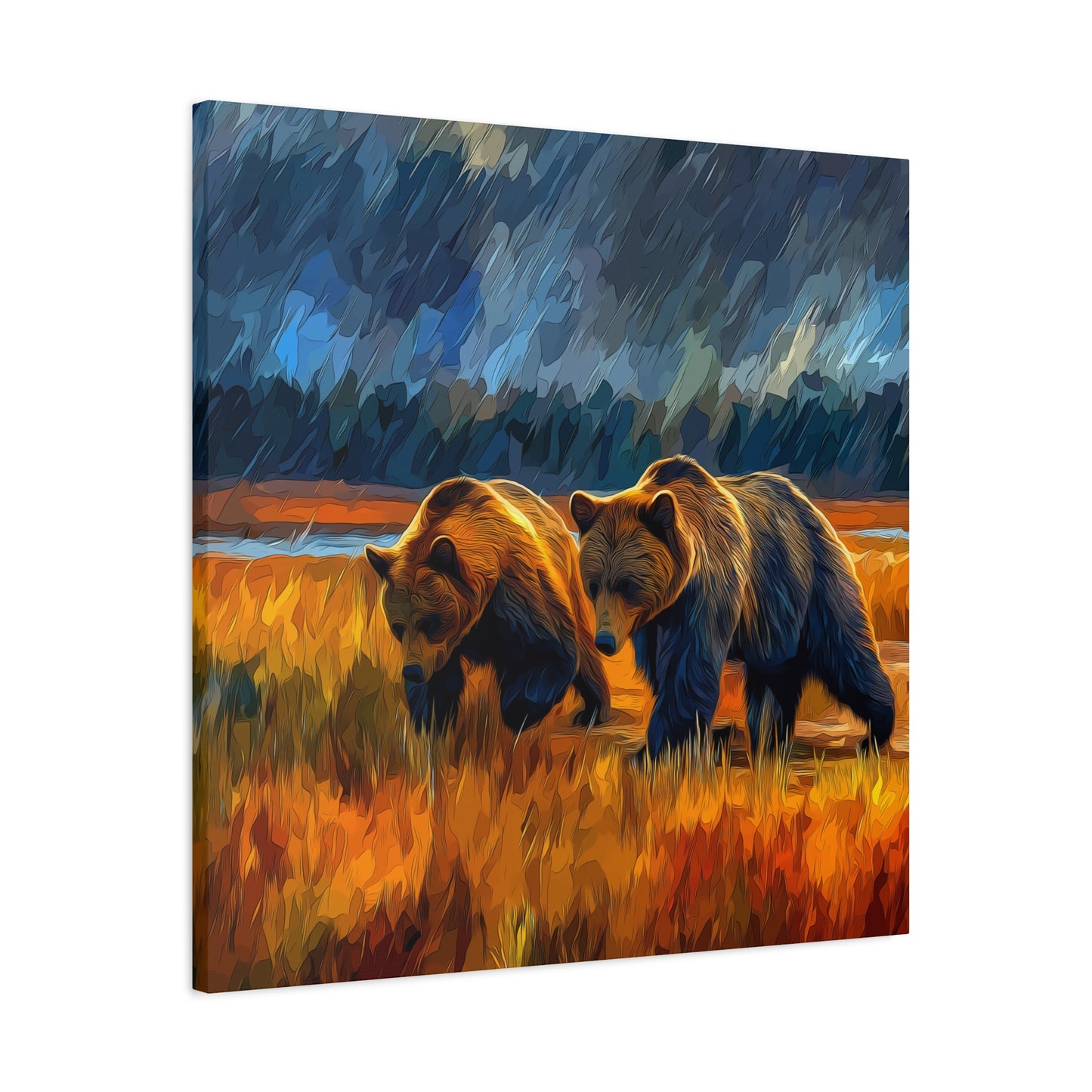 Canvas Print Travelin' Bears in Storm