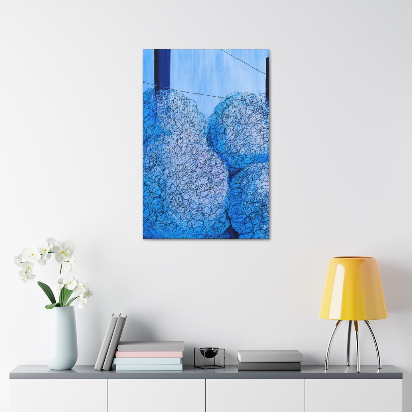 Canvas Art, Blue Swirl Tumbleweeds X1 depth 1.5 in