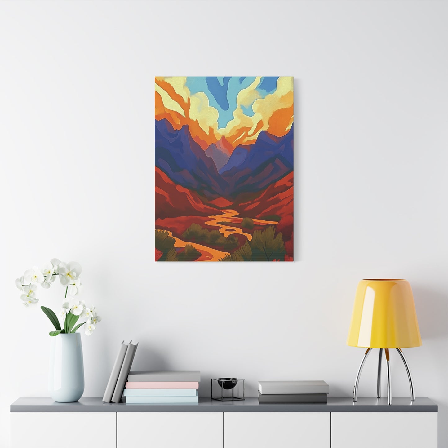 Vibrant Mountain Sunset Landscape-Where are we 2