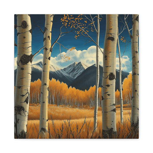 Scenic Landscape Canvas Print - Autumn Birch Forest Wall Art