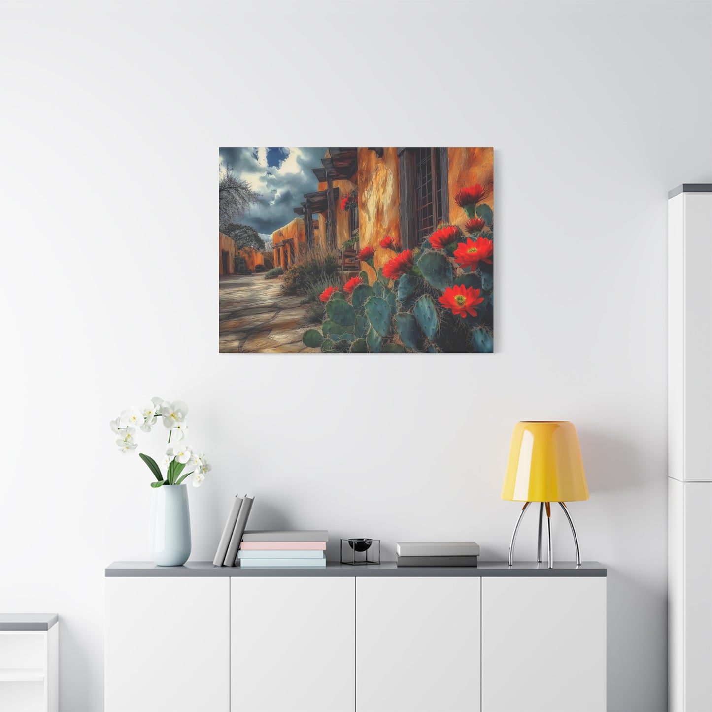 Canvas Wall Art - NM Adobe Red Flowers V1
