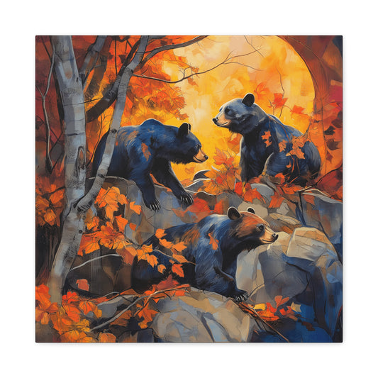 Canvas Print - Three Bears and the Moon