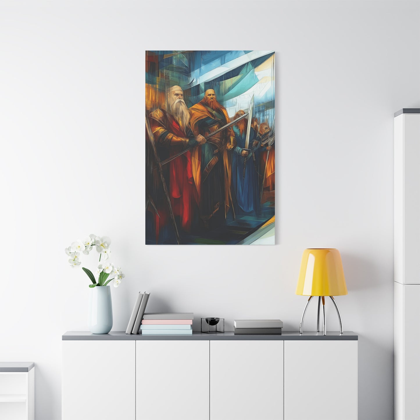 Epic Fantasy Art Canvas Print - Stretched 1.25" Wall Decor Featuring Legendary Warriors