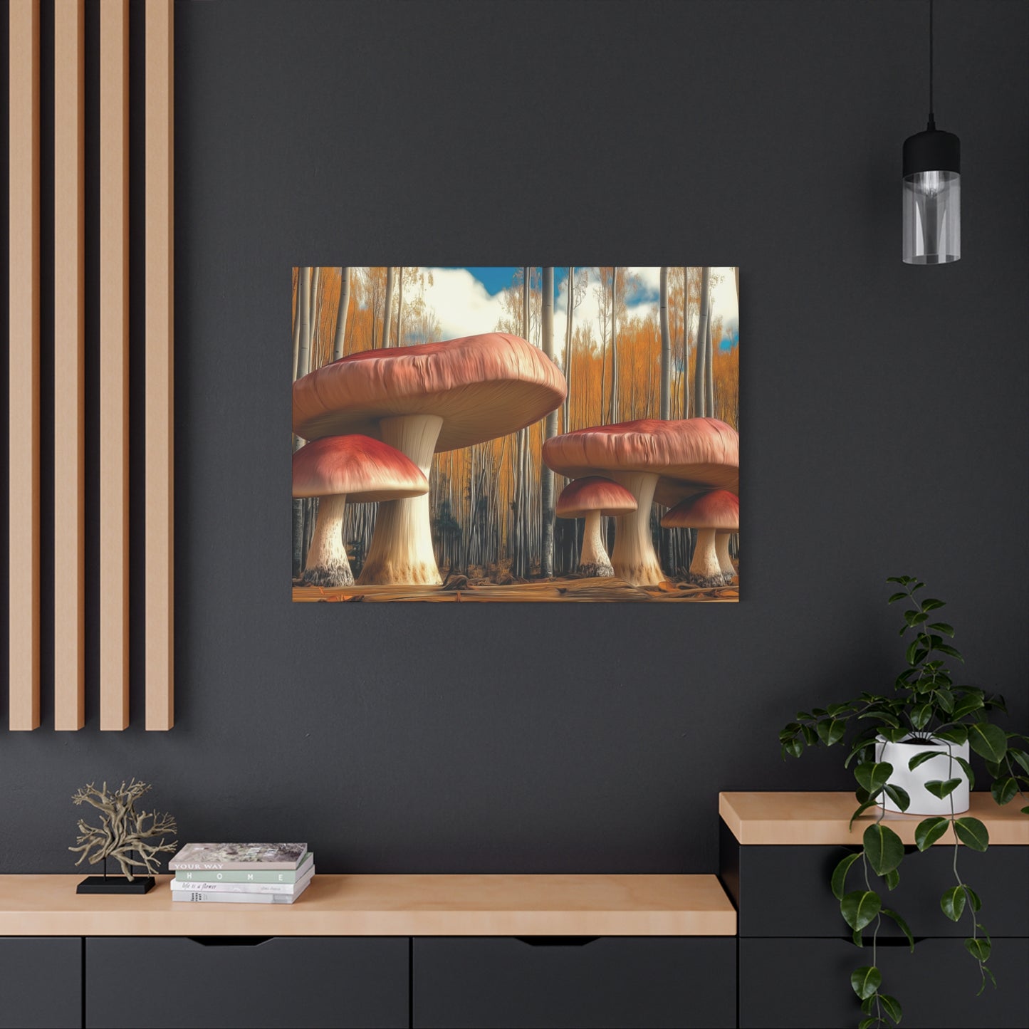 Canvas Print - Mushrooms and Trees Nature Scene