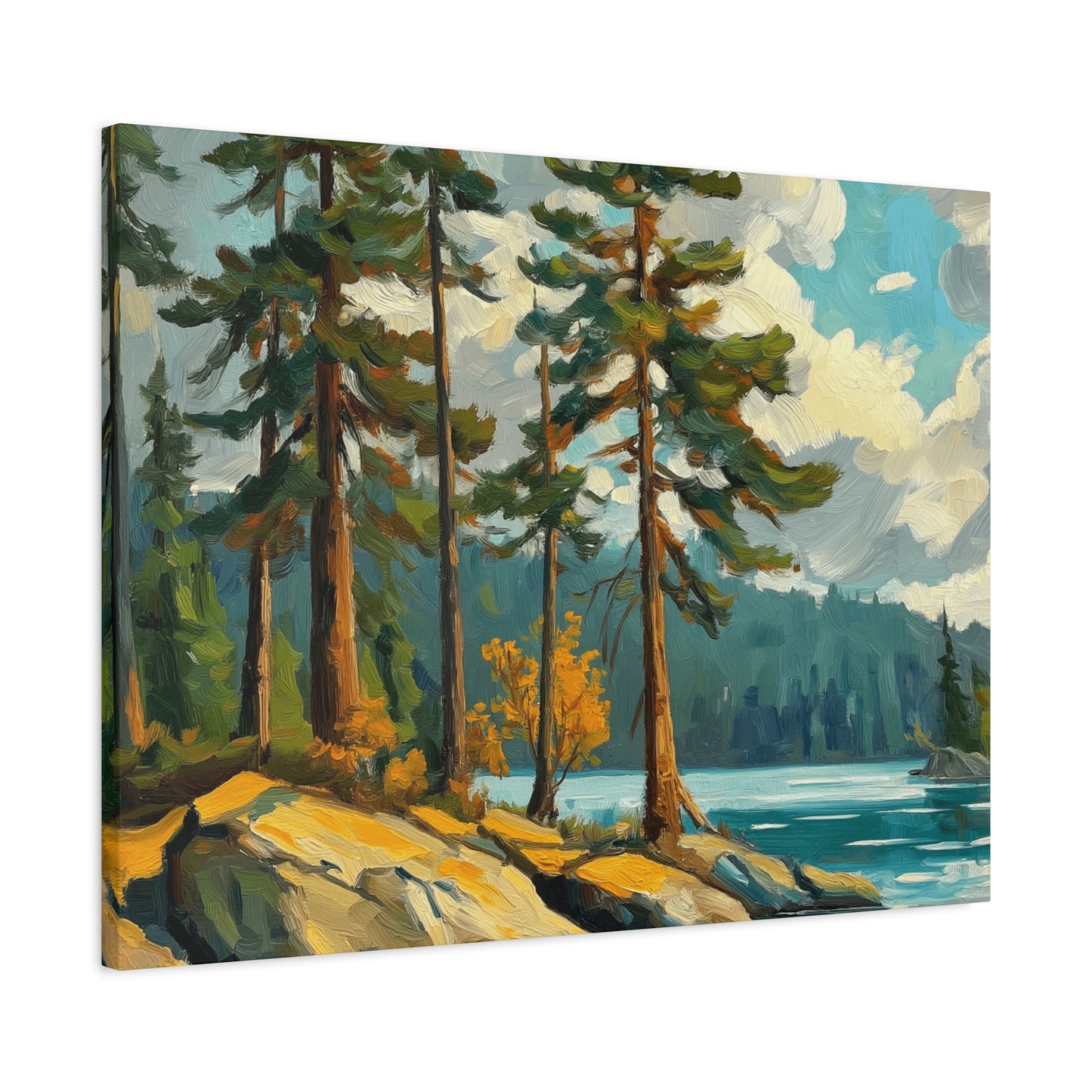 Pine Trees at High Mountain Lake