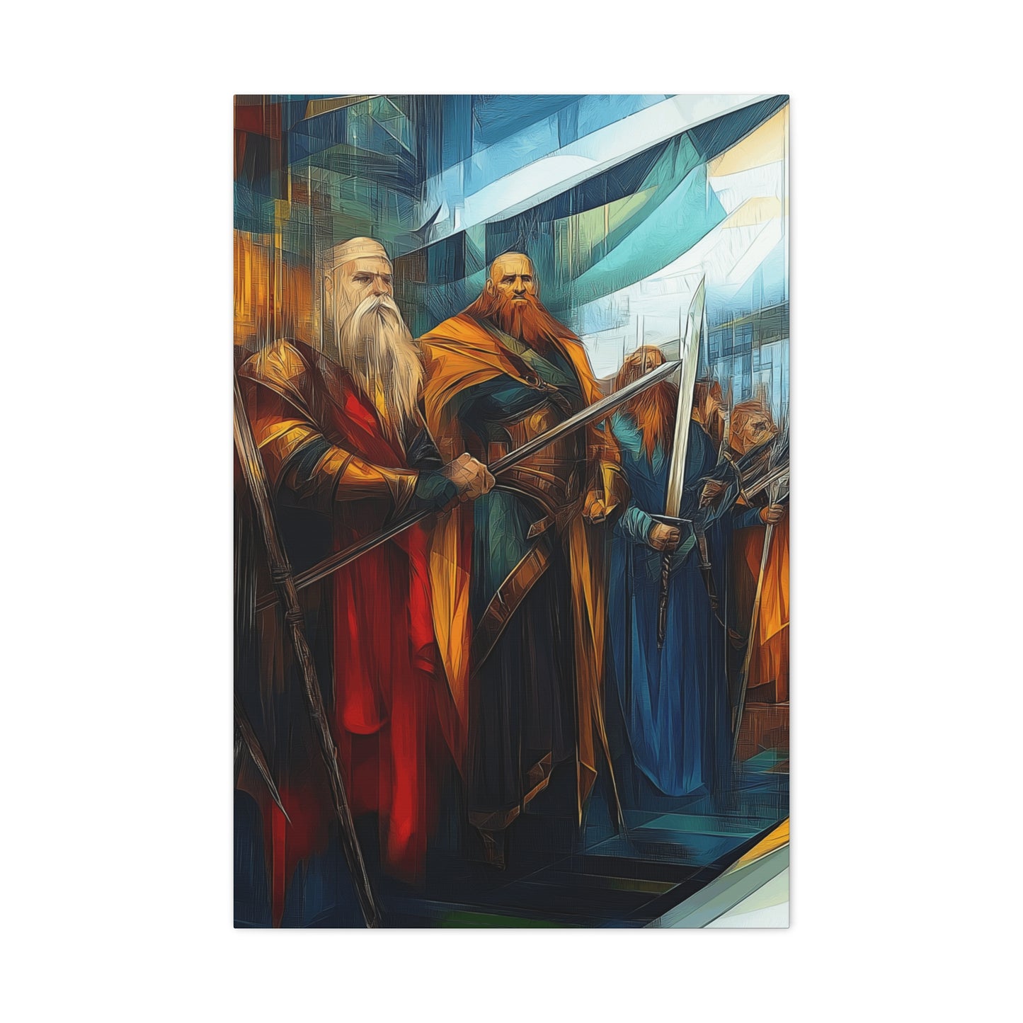 Epic Fantasy Art Canvas Print - Stretched 1.25" Wall Decor Featuring Legendary Warriors