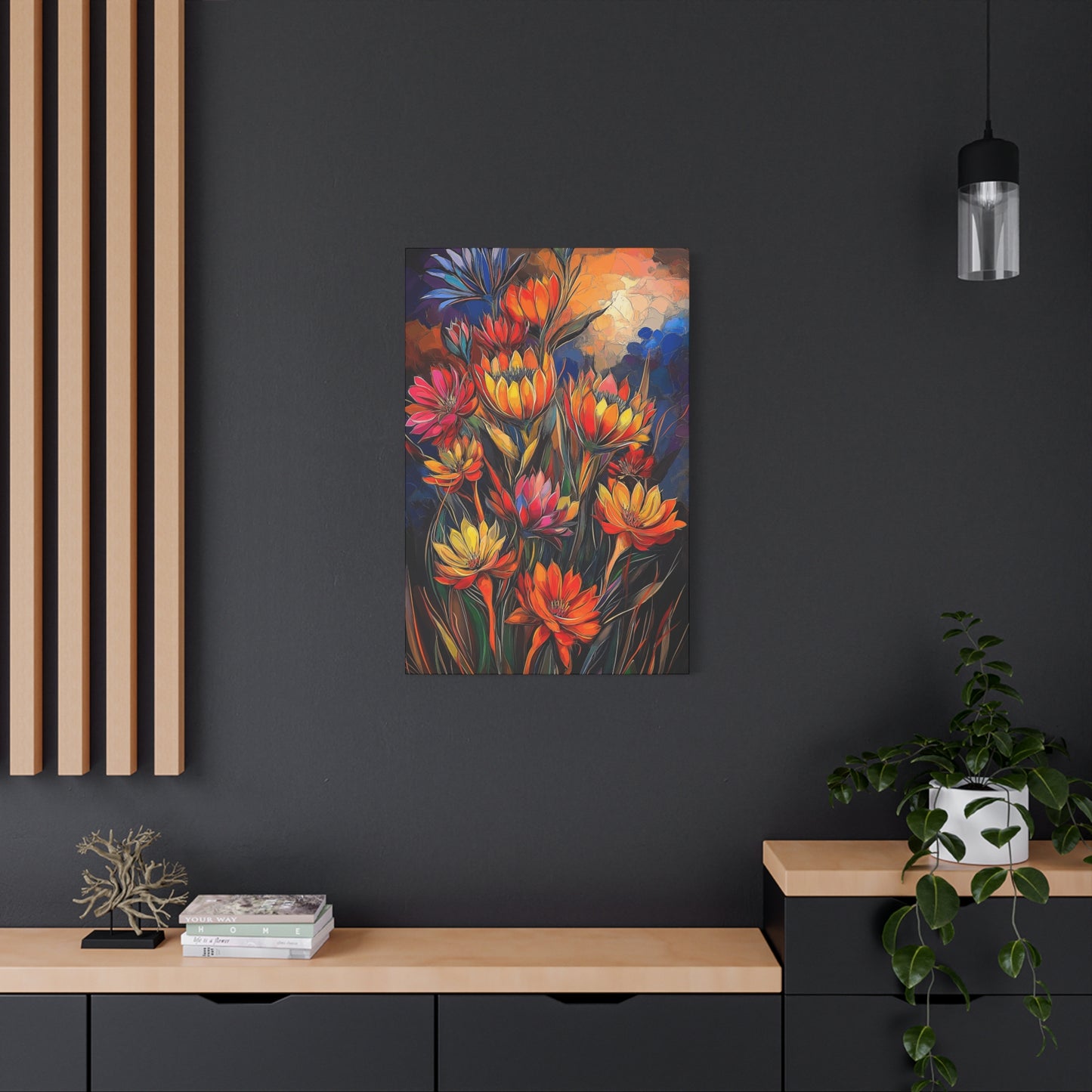 Vibrant Floral Canvas Wall Art - Perfect for Home Decor and Gifting