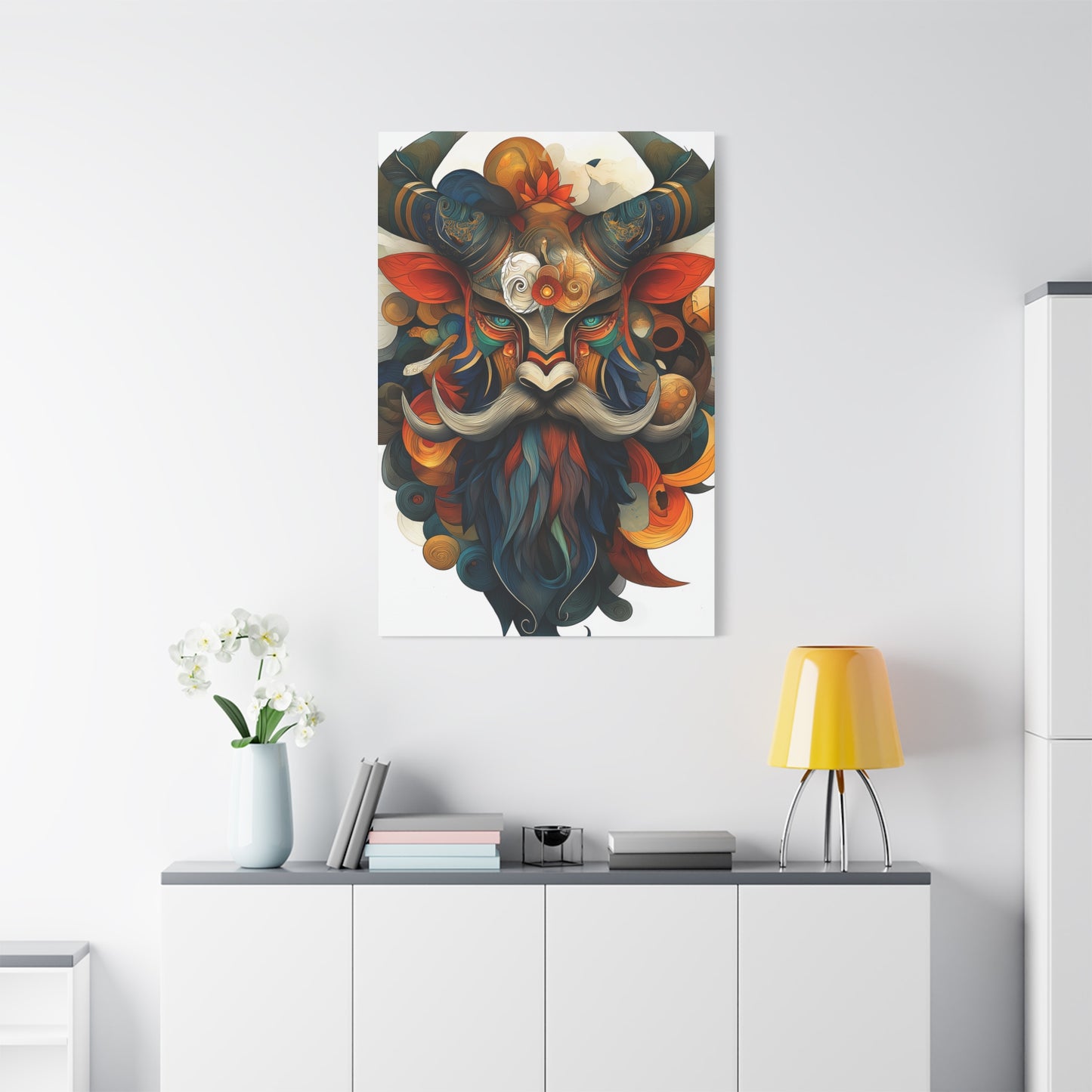 Vibrant Mask Wall Art Canvas | Bohemian Decor