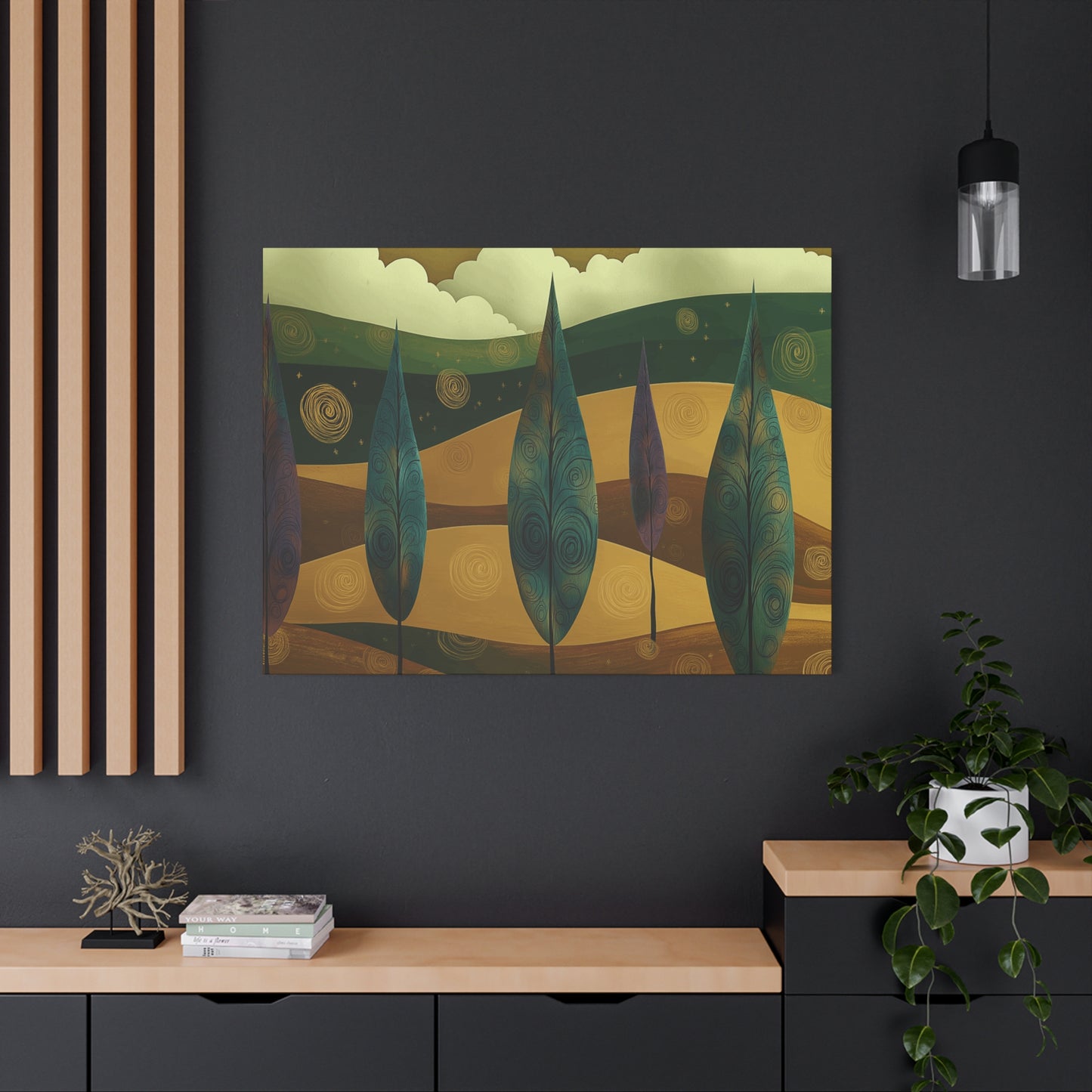 Serene Trees Abstract Canvas Wall Art