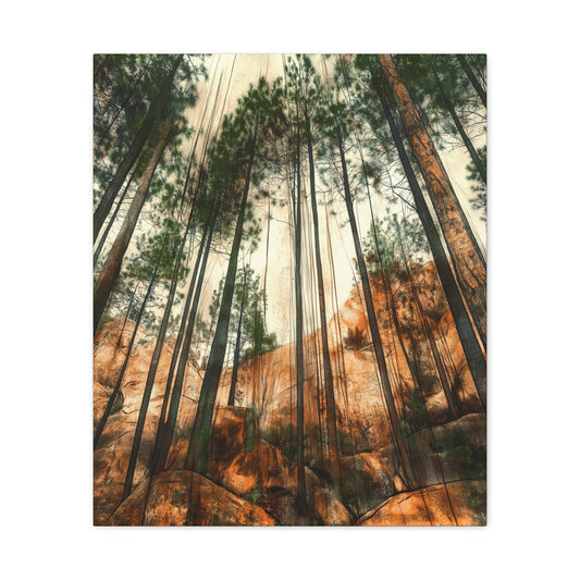 Nature-Inspired Stretched Canvas Art - Forest Serenity