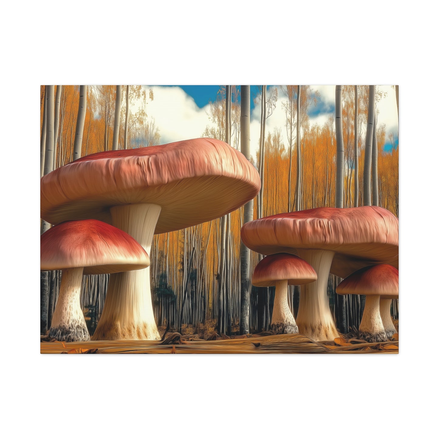Canvas Print - Mushrooms and Trees Nature Scene