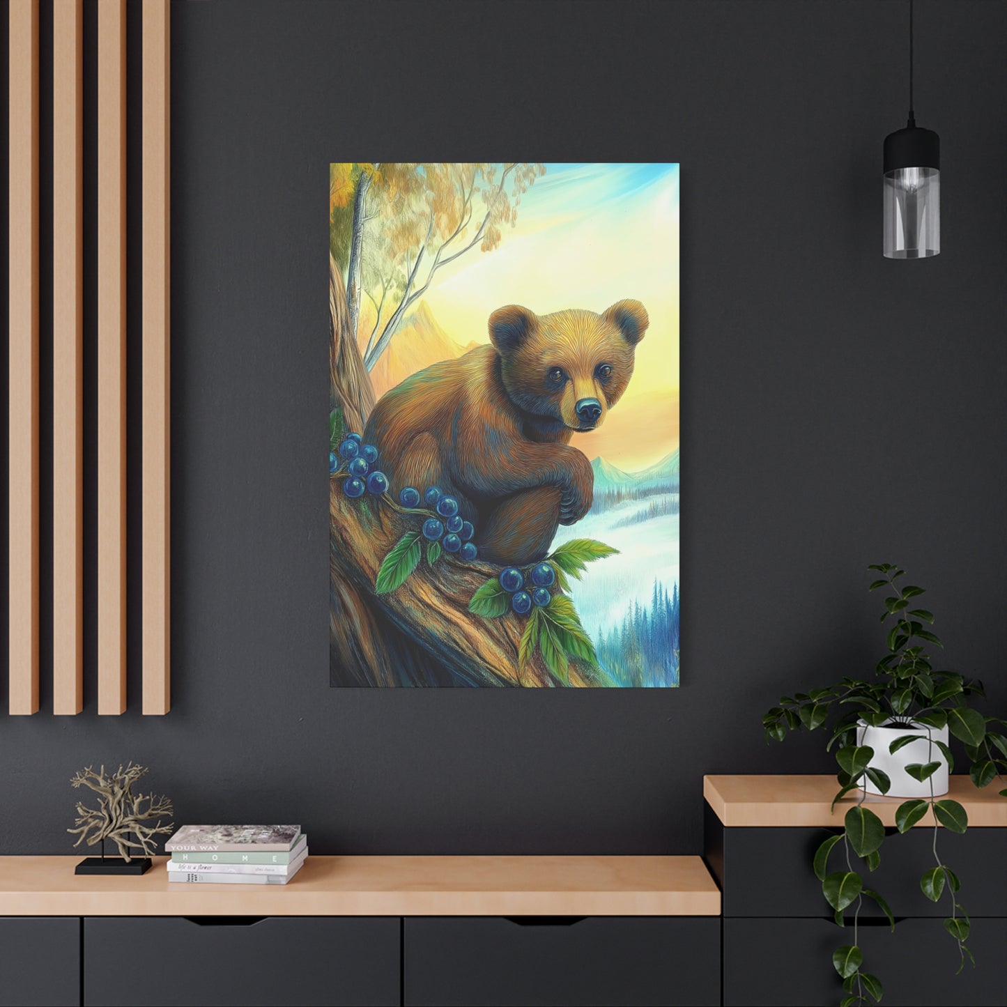 Canvas Wall Art - Bear Cub Watching