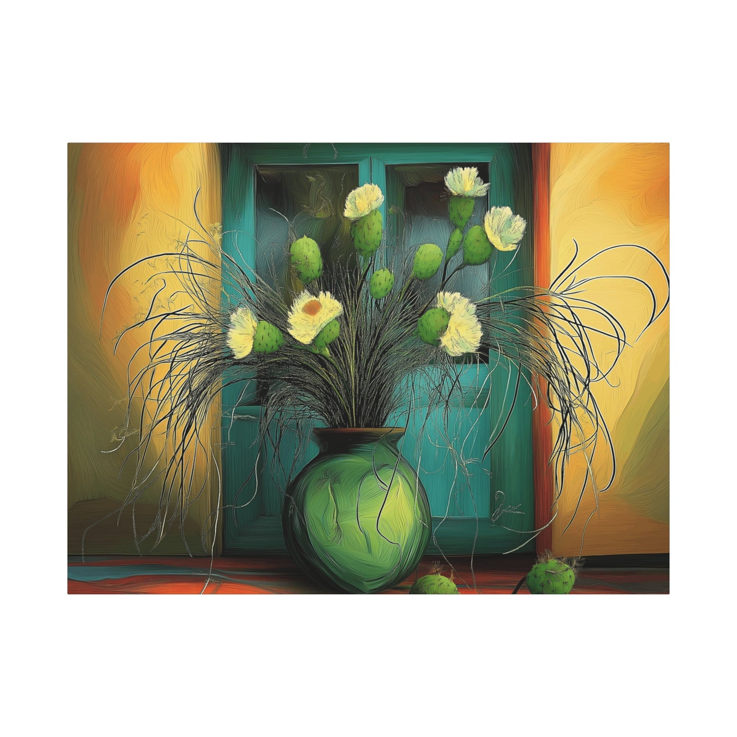 Vibrant Cactus Flower Canvas Print - Stretched Wall Art for Home Decor