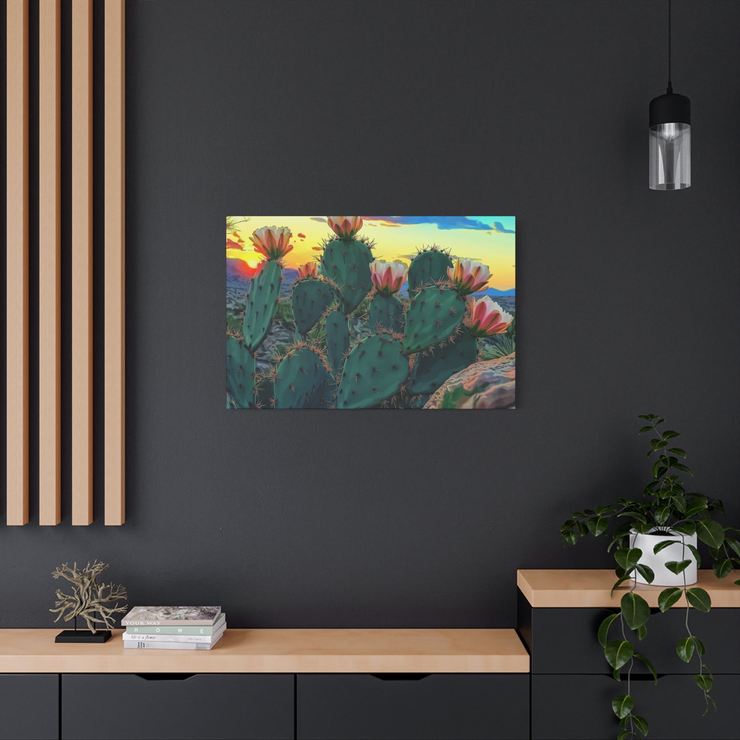Canvas Print - Prickly Pear Blooming Vista 1 - Matte, Stretched