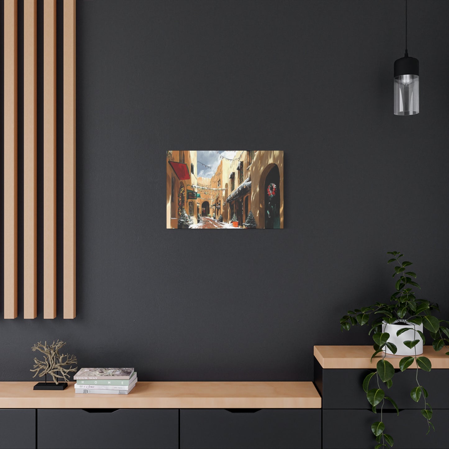 Canvas Wall Art - Santa Fe Winter Christmas Alley 22
