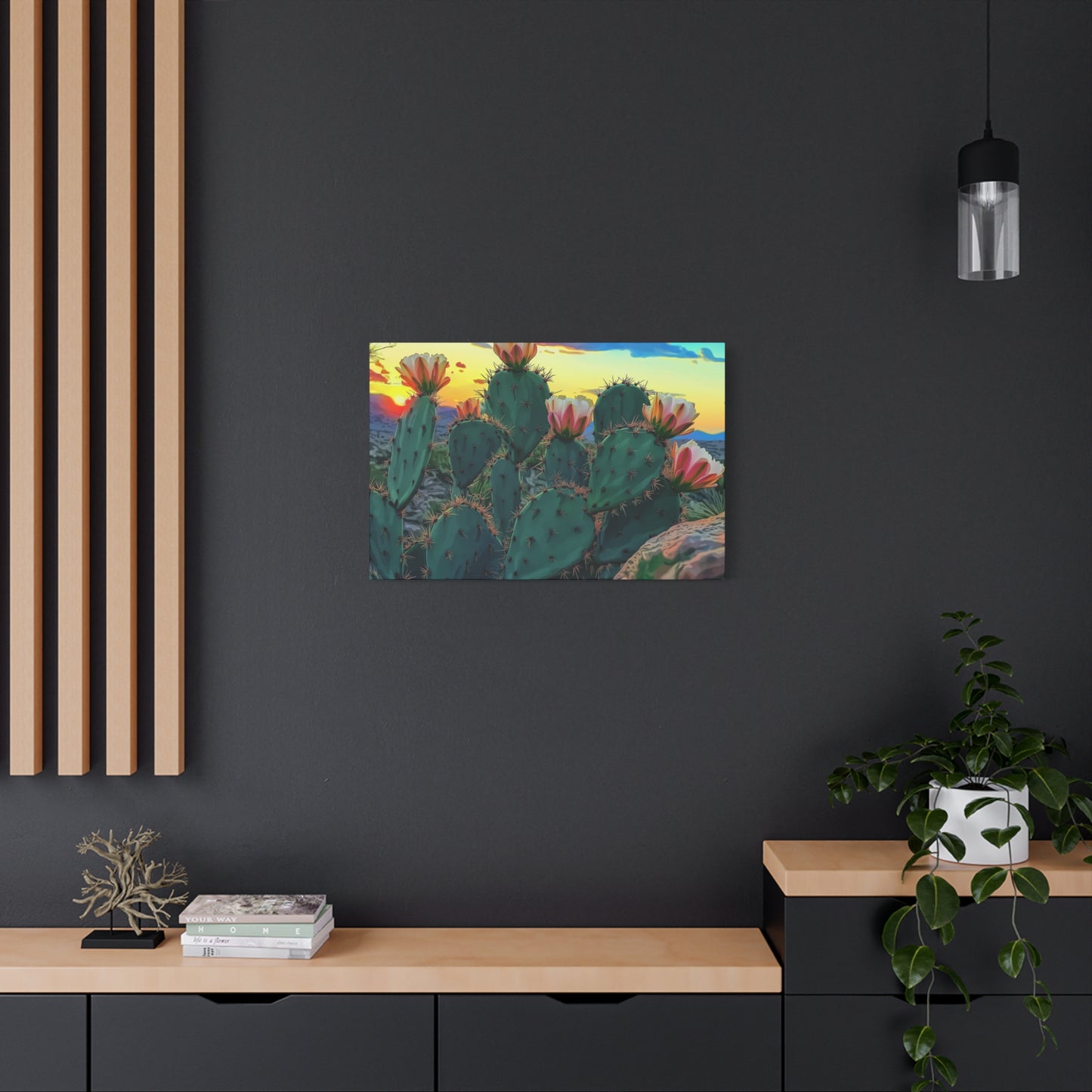 Canvas Print - Prickly Pear Blooming Vista 1 - Matte, Stretched
