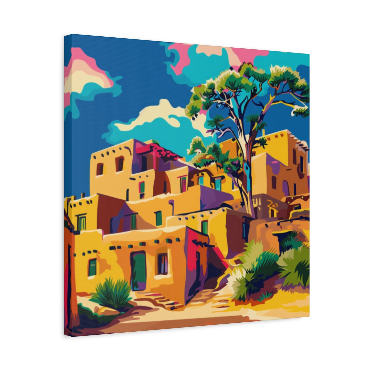 Canvas Art Print - NM Pueblo New Village 2