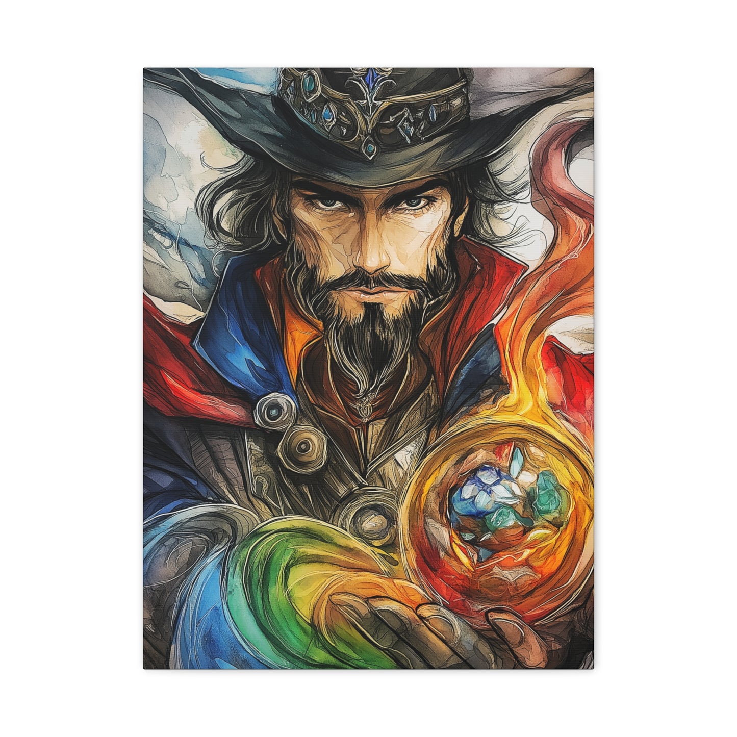 Mystical Wizard Canvas Art - Fantasy Home Decor for Magic Lovers