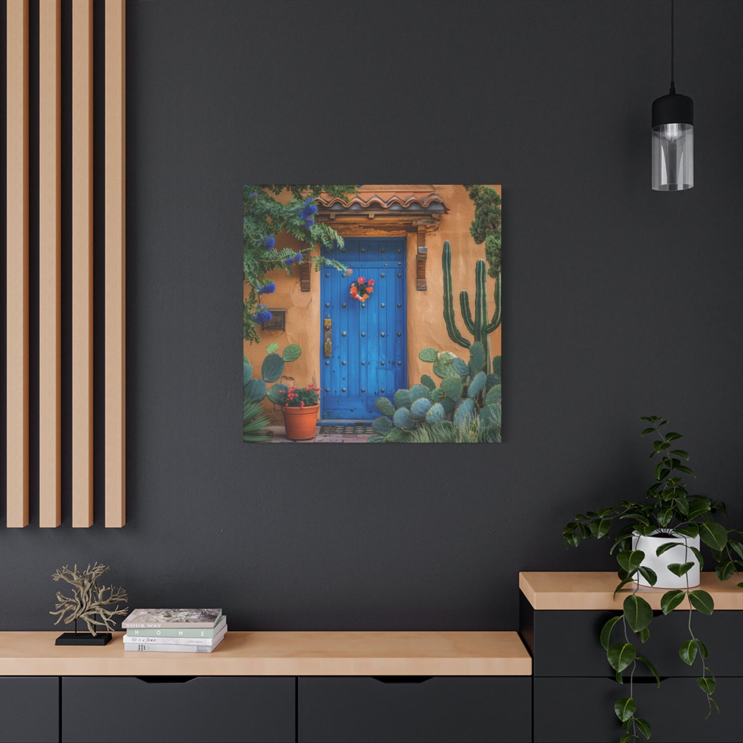 Canvas Wall Art - Santa Fe Door Blue Design