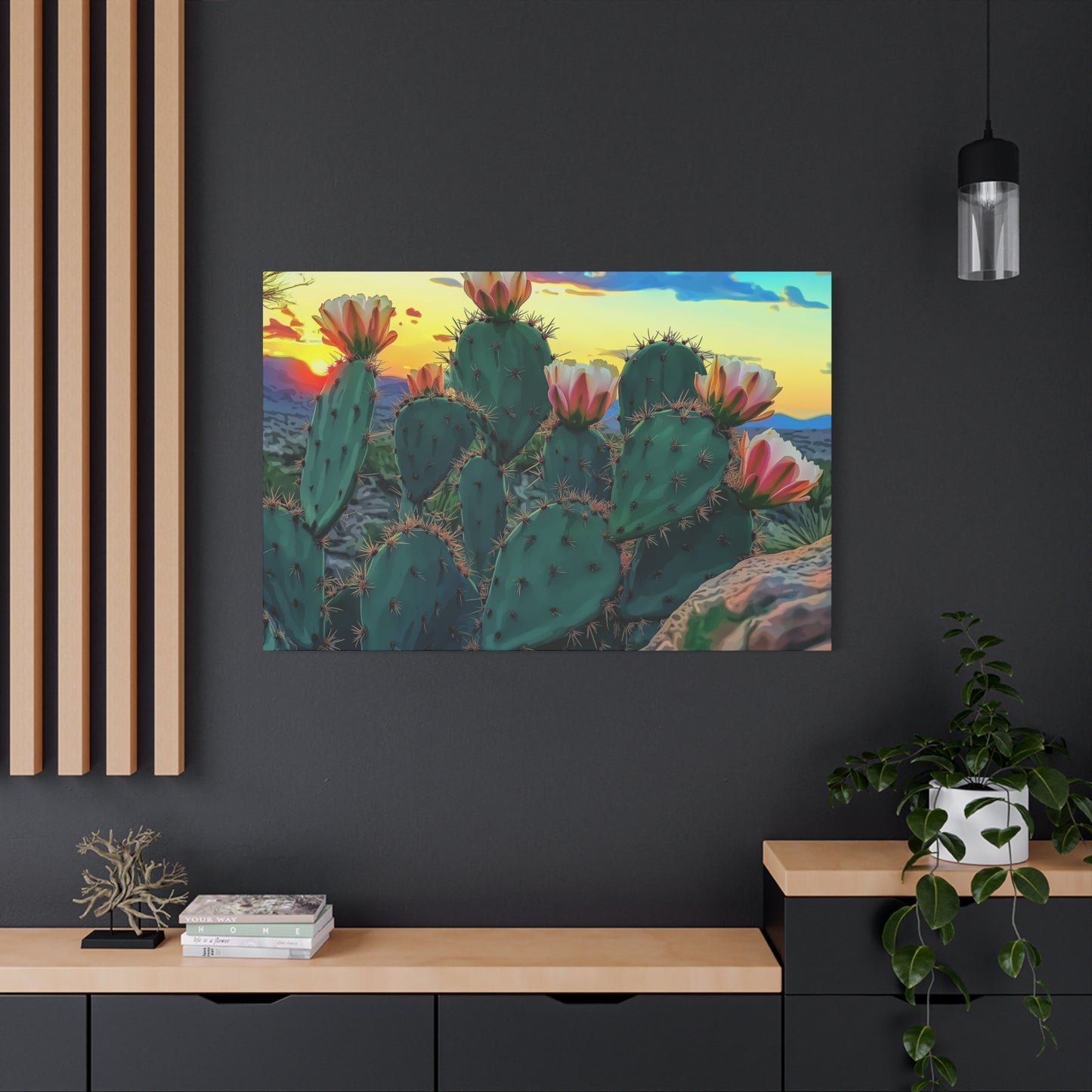Canvas Print - Prickly Pear Blooming Vista 1 - Matte, Stretched
