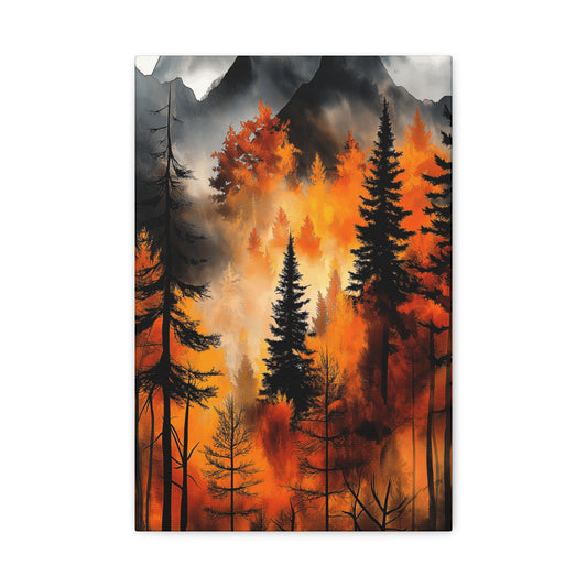 Autumn Forest Wall Art - Matte Stretched Canvas, 1.25" Deep