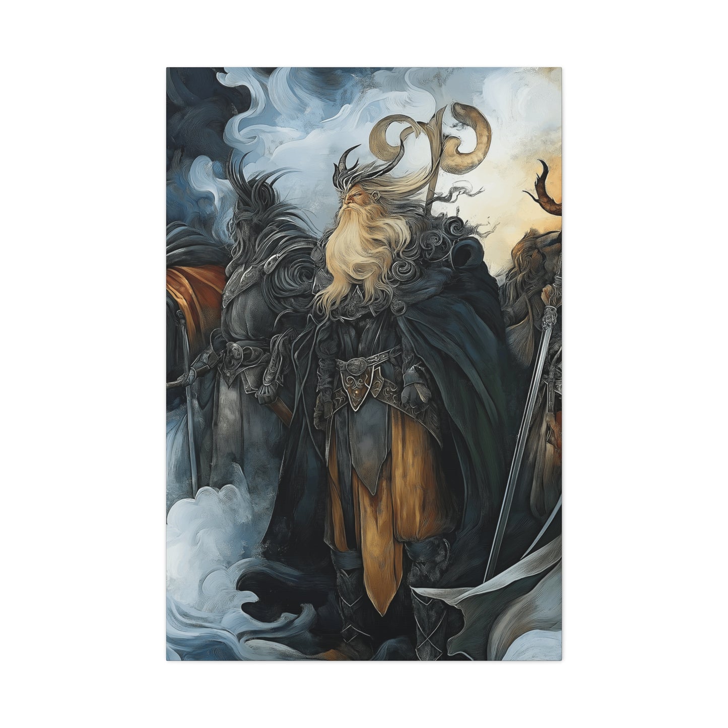Epic Fantasy Wall Art Canvas - Norse Mythology Inspired Decor