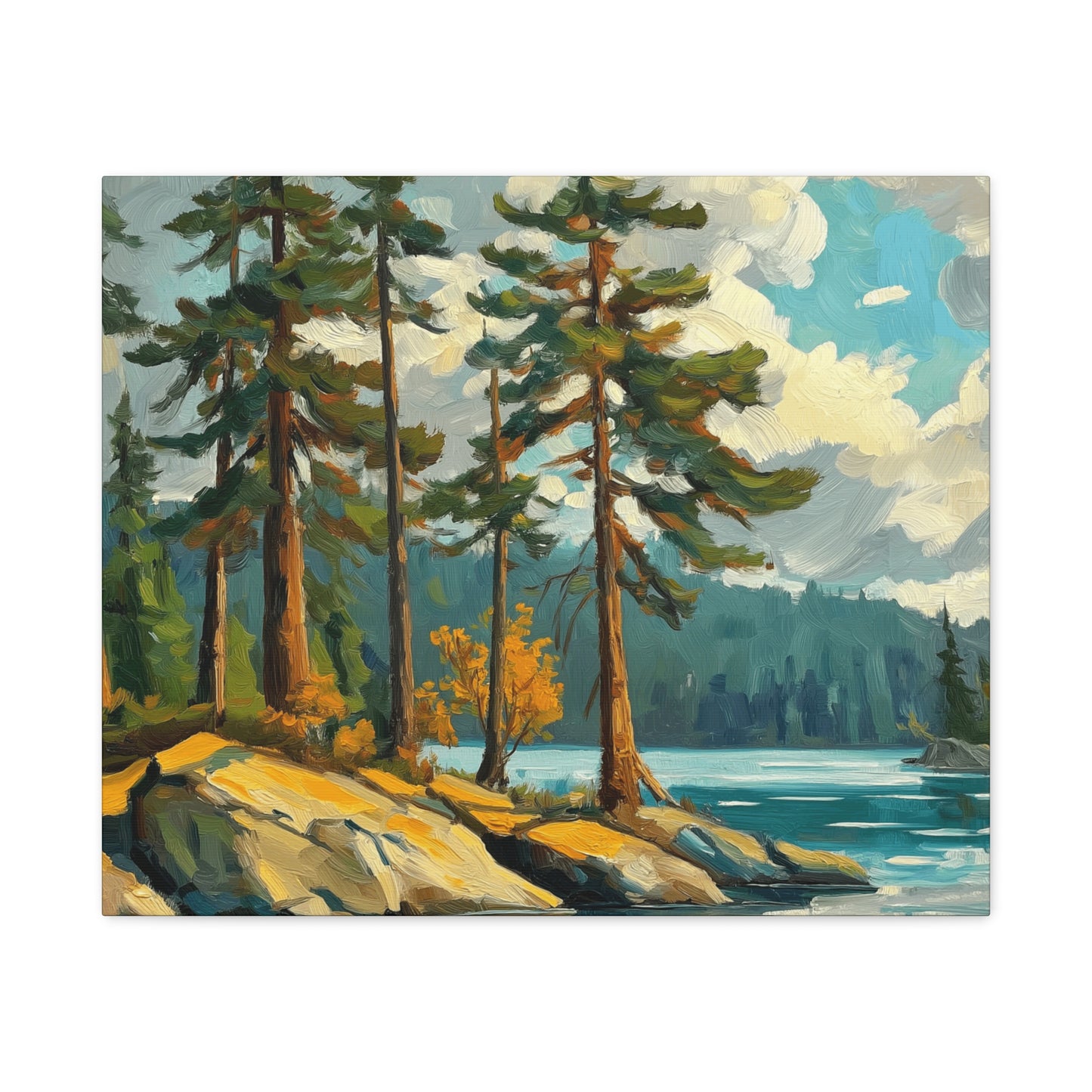Pine Trees at High Mountain Lake