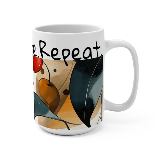 Inspirational 15oz Coffee Mug - 'Wake.Create. Repeat.' - Perfect for Artists and Creatives