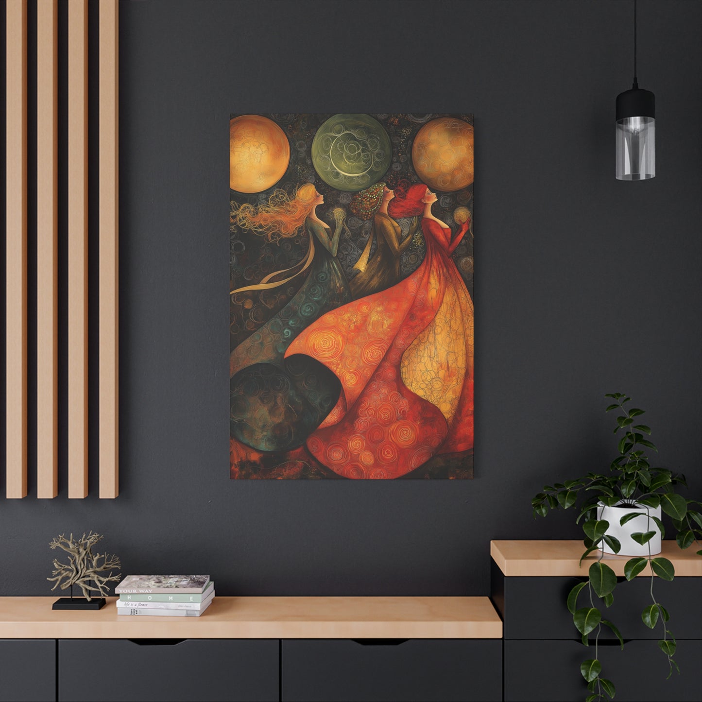 Elegant Women Art Canvas Print - Colorful Abstract Wall Decor
