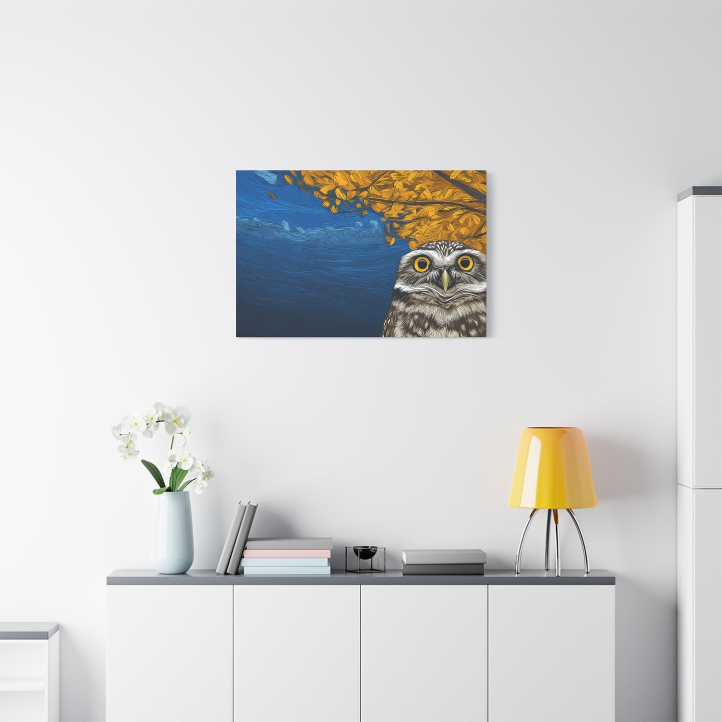 Canvas Print - Burrowing Owl in Aspen Tree