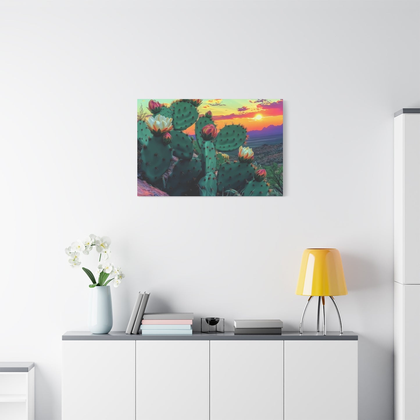 Canvas Print - Prickly Pear Blooming Vista 3