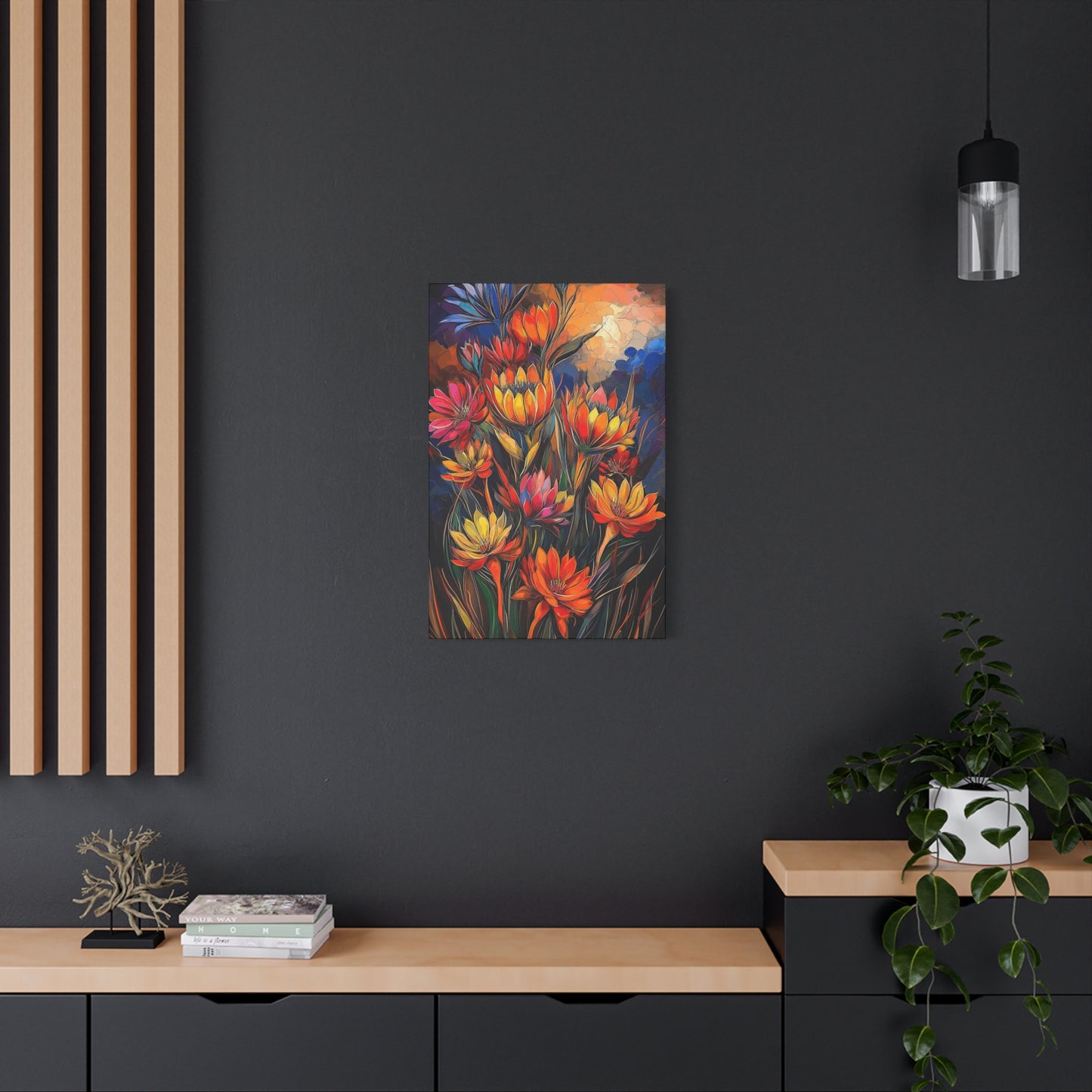 Vibrant Floral Canvas Wall Art - Perfect for Home Decor and Gifting